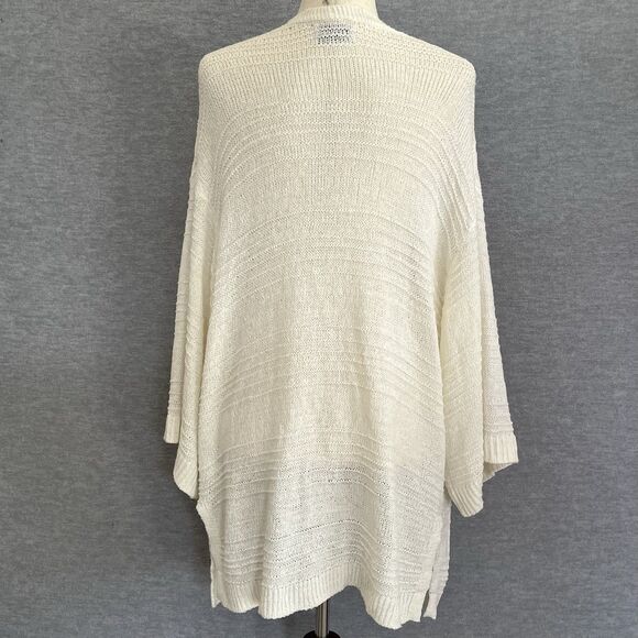 Old Navy Oversized Cardigan Sweater M w/ Pockets Beige Duster Coastal Minimalist - Picture 5 of 12